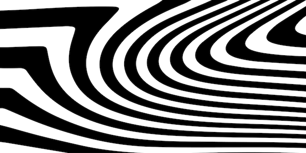 Abstract Black and White Curved Lines Pattern