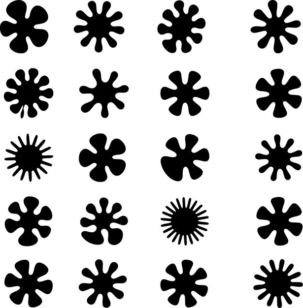 Abstract Black and White Pattern of Stylized Shapes