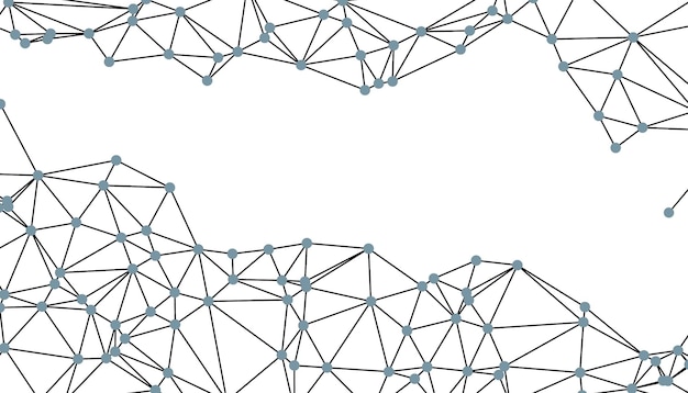 Abstract Black and White Polygonal Network Background with Connected Dots and Lines for Digital Applications