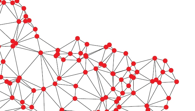 Abstract Black and White Polygonal Network Background with Connected Dots and Lines for Digital Applications