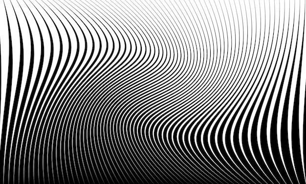 Abstract Black and White Wavy Line Pattern