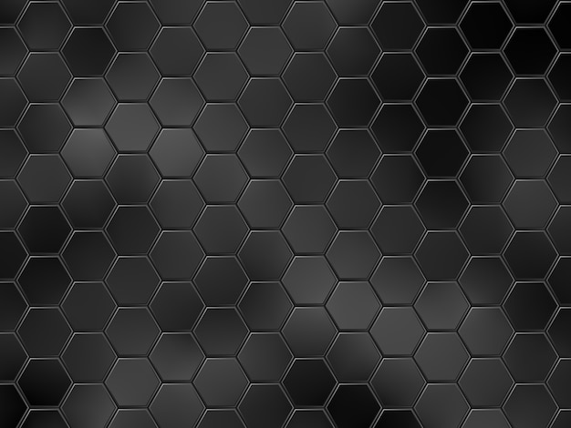 Abstract black geometric background with hexagons.  illustration