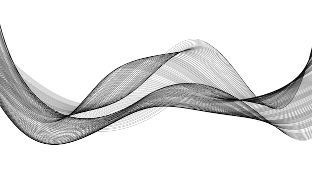 Abstract black lines curve wave on white background vector illustration