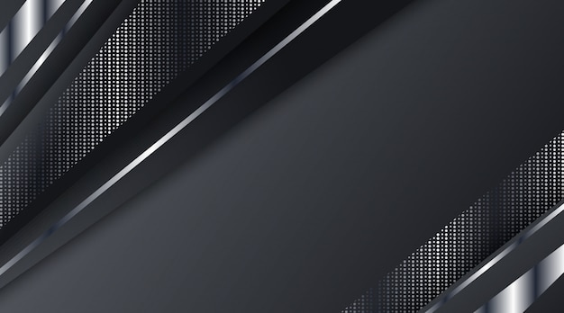 Abstract Black Silver Metallic Frame Background 