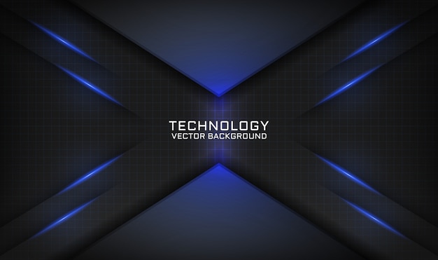 Abstract black technology background with blue light effect