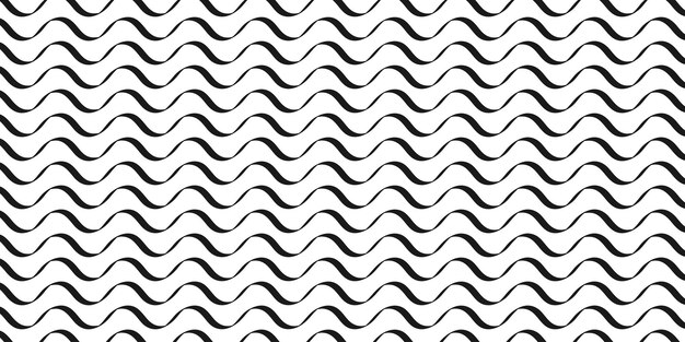 Abstract black wavy line pattern background vector