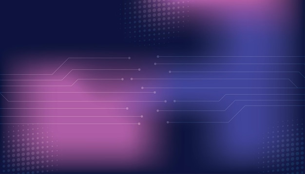Abstract blue and purple technology with halftones and fiber optics circuit lines