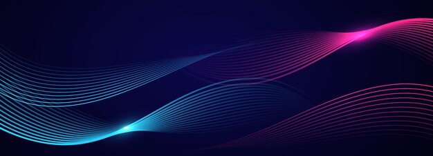 Abstract blue background with flowing lines