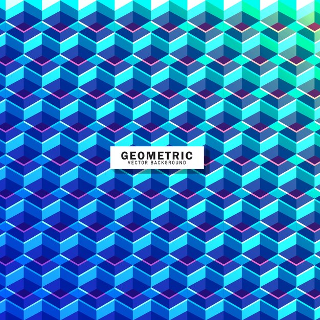 Abstract blue geometric background with blue cube pattern design