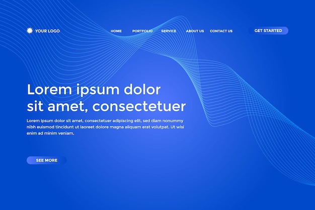 abstract blue gradient landing page template