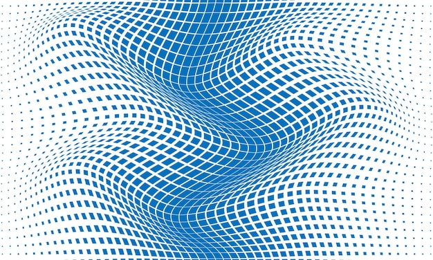 Abstract Blue Grid Wave
