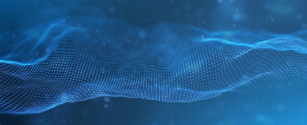 Abstract blue particle background Future mesh or sound grid