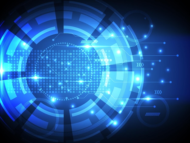 abstract blue power cyber digital technology futuristic background