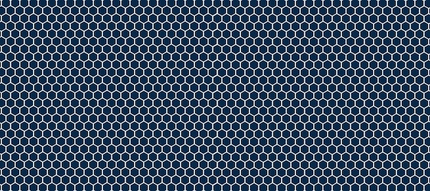 Abstract blue vector banner with hexagon grid Seamless pattern background