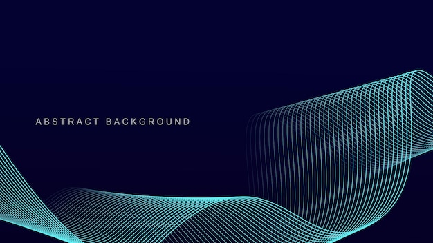 abstract blue wave line pattern on dark blue background futuristic technology concept suit for banne