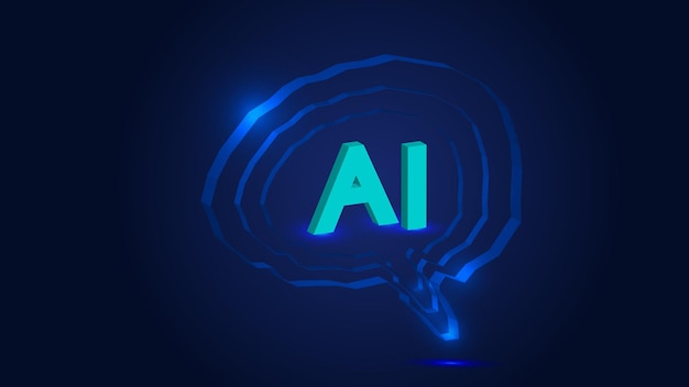Abstract brain AI artificial intelligence concept creative illustration