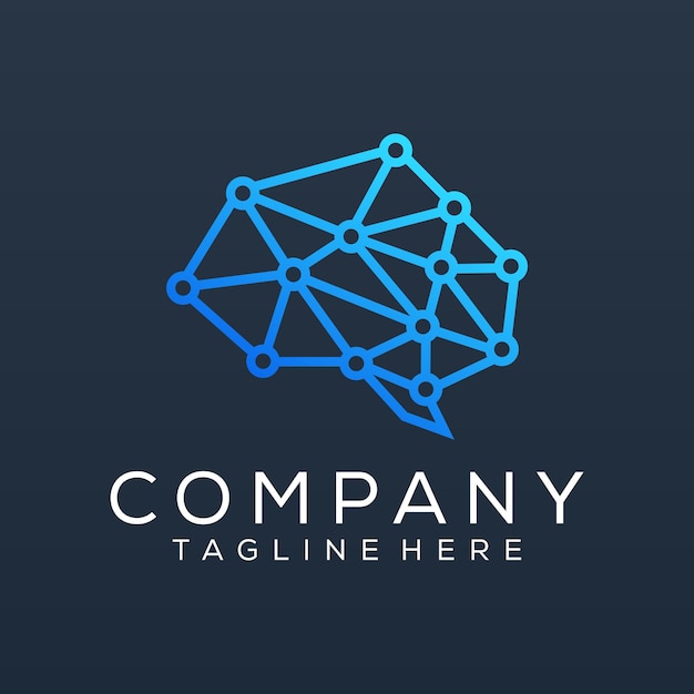 Abstract brain tech logo design