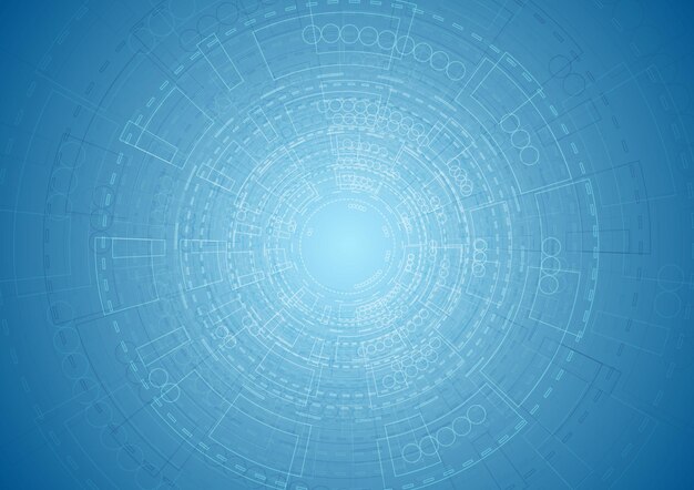 Abstract bright blue tech engineering background