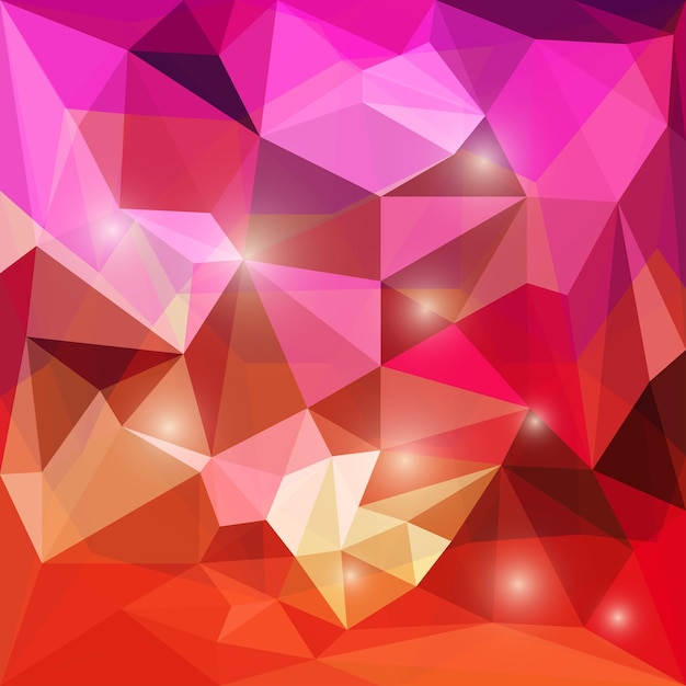 abstract bright colored polygonal geometric triangular background with glaring lights  for use in design