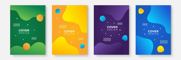 abstract business cover collection with geometrical shapes