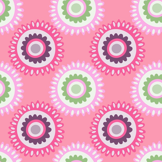 Abstract chamomile flower seamless pattern Creative floral endless background
