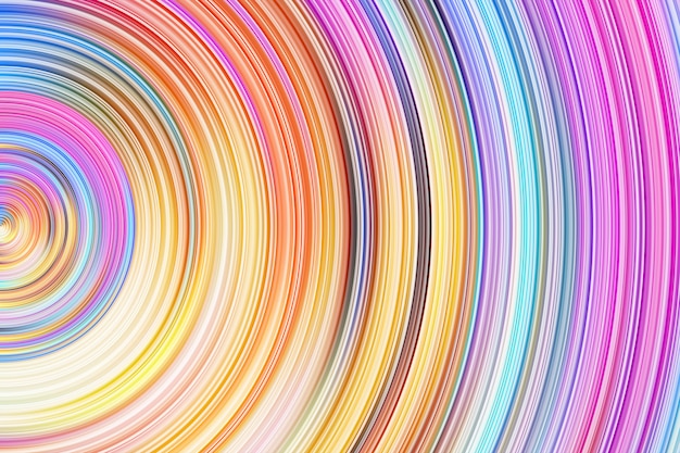 Abstract circle background with glowing lines and curvy colorful