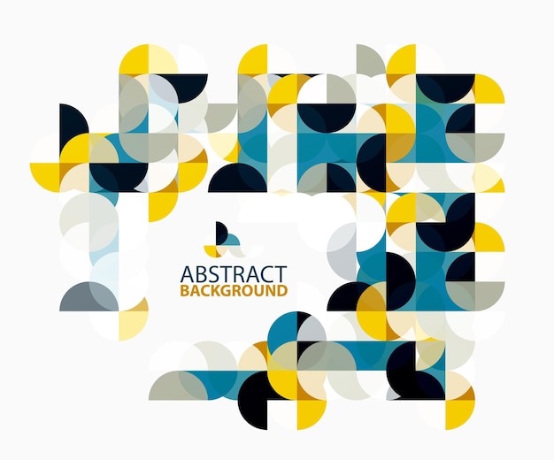 Abstract circle geometric composition isolated on white Vector template background for workflow layout diagram number options or web design