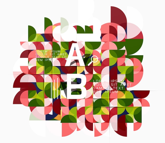 abstract circle geometric composition isolated on white vector template background for workflow layout diagram number options or web design