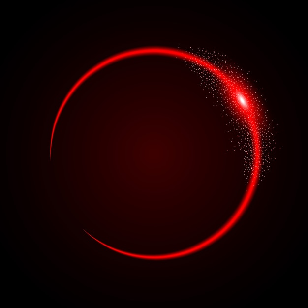 abstract circle light red frame vector background