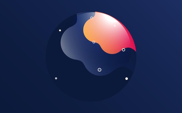 abstract circle liquid shapes globe blobs with gradient color stain spot design typography or poster abstract artistic design vector flyer