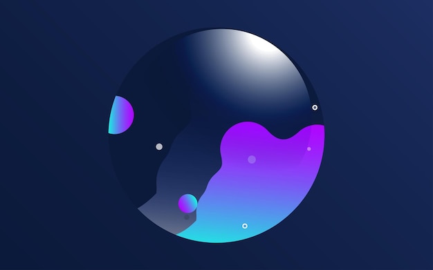 Abstract Circle Liquid shapes Globe blobs with gradient color stain spot design typography