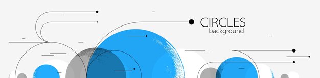 Abstract circles and lines vector background geometric composition drawing