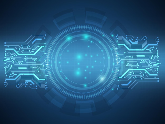 Abstract circuit technology futuristic hud background vector illustration