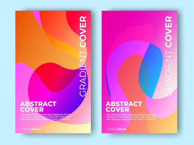 abstract colorful gradient cover template design