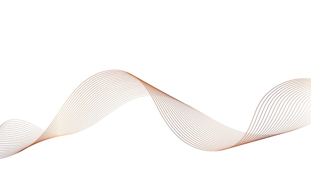 Abstract colorful gradient wave element for design. Wave with lines created using blend tool.