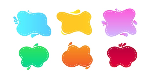 Abstract colorful liquid banners set isolated