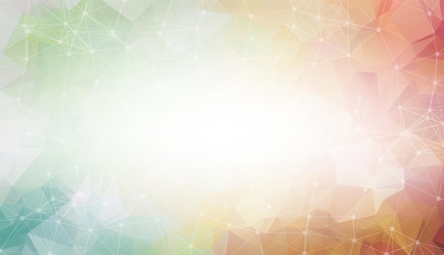 Abstract Colorful Polygonal Space Background with Connecting Dots and Lines Connection structure and science background Futuristic HUD design