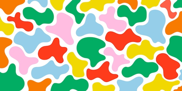 Abstract Colorful Shapes Bright Organic Fluid Pastel Amoebalike Irregular Vibrant Pattern