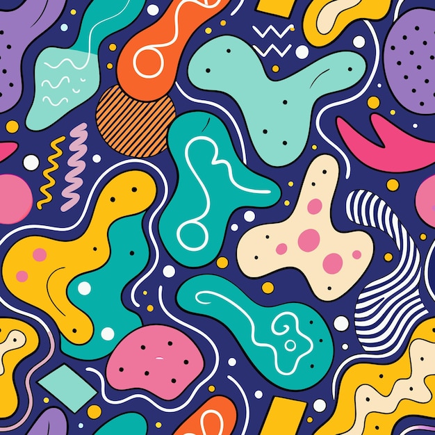 Abstract Colorful Shapes Seamless Pattern