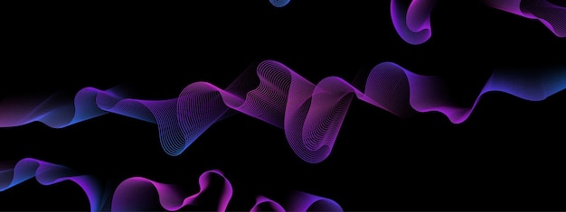 abstract colorful wave pattern with dark background