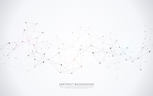 Abstract communication background with lines and dots