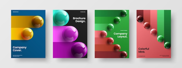 abstract company brochure a4 design vector illustration collection