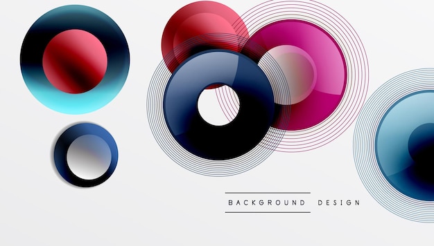 Abstract composition of overlapping circles with smooth gradients and transparency effects Clean and modern design emphasizing depth symmetry a minimal aesthetic