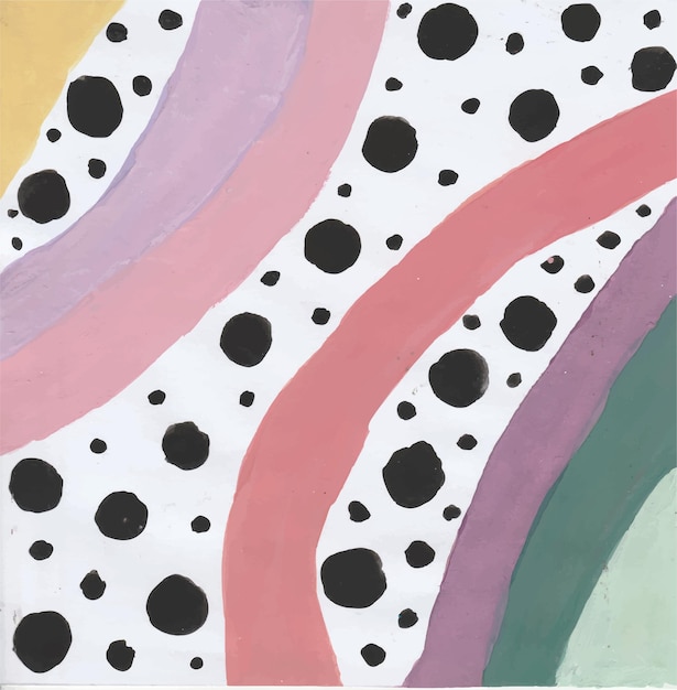 abstract composition with dots and colorful stripes