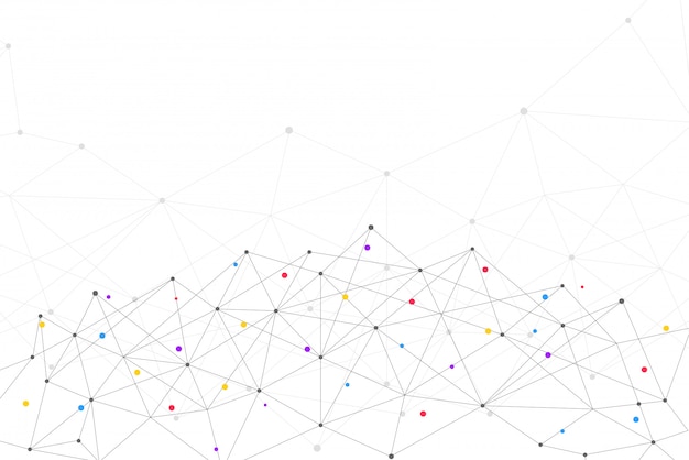 Abstract connecting dots and lines with geometric background