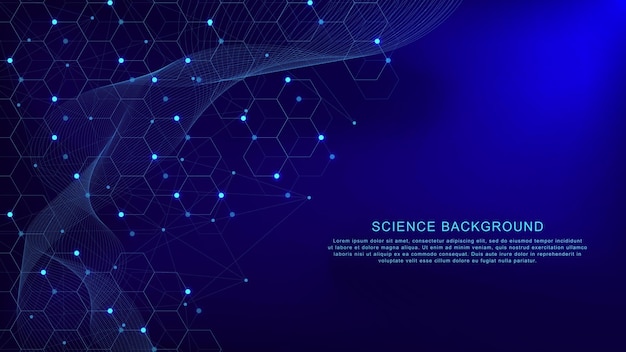 Abstract connecting dots and lines with wave flow Big data visualization social networking concept