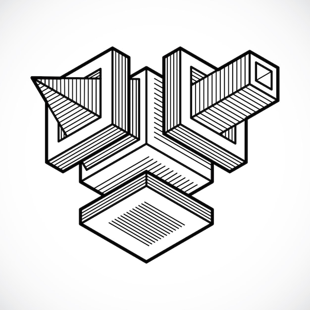 abstract construction vector, dimensional design.