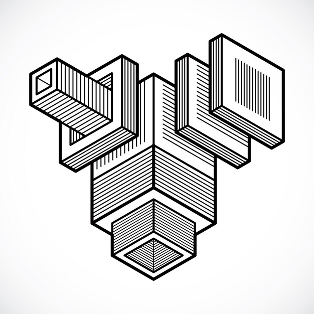 Abstract construction vector, dimensional design.