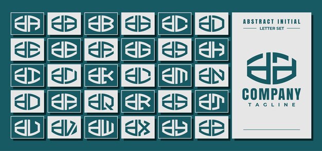 Abstract curve shape lowercase letter D DD logo design bundle