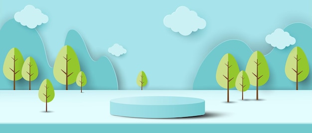 Abstract cylinder pedestal podium shapes
